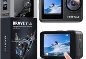 AKASO Brave 7 LE 4K30FPS 20MP WiFi Action Camera with Touch Screen EIS 2.0 Zoom Remote Control 131 Feet Underwater Camera with 2X 1350mAh Batteries Support External Microphone Vlog Camera