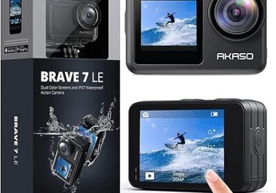 AKASO-Brave-7-LE-4K30FPS-20MP-WiFi-Action-Camera-with-Touch-Screen-EIS-2.0-Zoom-Remote-Control-131-Feet-Underwater-Camera-with-cipads-freeads-in-the-new