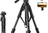 Lamicall Camera Tripod – 17.6LBS Max Load Tripod for Camera with Rapid Leg Deployment Phone Tripods for Video Recording Photo Vlog, 67″ Camera Stand with Phone Holder & Carry Bag for DSLR iPhone GoPro