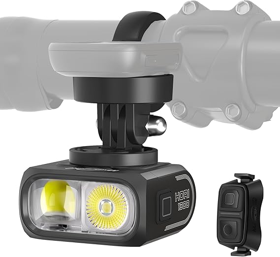 Magicshine Hori 1300 Bike Lights for Night Riding, High and Low Beam, USB-C Rechargeable Bike Headlight, IPX 6 Waterproof Bike Front Light for Road Urban Cyclists-1300 lumens