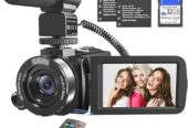 Video Camera 6K Camcorder Vloging Camera for YouTube 18X Digital Zoom 3.0“ Touch Screen WiFi Camera with Microphone, 2.4G Remote Control, 2 Batteries & 32G SD Card