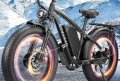 6000W Peak Dual Motor Ebike for Adults – 52V 34Ah Fast Electric Bike for Men Women 45 MPH,Up to 100 Miles,24″ Fat Tire Lockable Suspension Electric Bicycle for Snow Off-Road Commuter Mountain E-Bike