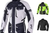 HWK Adventure Touring Motorcycle Jacket for Men, Water Resistant Cordura Textile Biker Jacket for Men, Durable and Stylish Moto Gear with CE Armor for Enduro Motorbike Riding – Black, 4XL