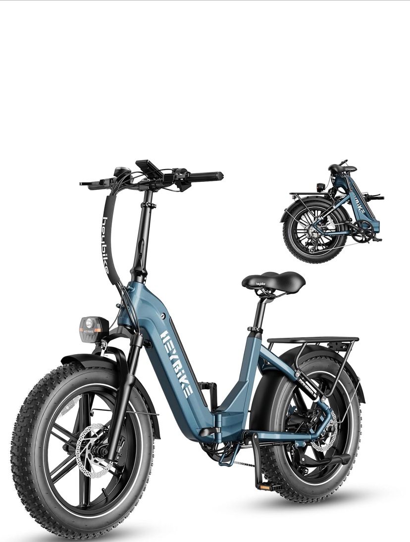 Heybike Ranger S Electric Bike for Adults, Foldable 1400W Peak Motor Ebike, 20″ x 4.0″ Fat Tire Step-Thru Electric Bicycle,