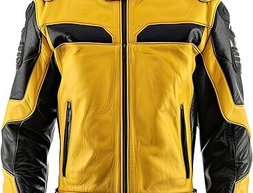 Mens-Yellow-Black-Leather-Motorcycle-Jacket-with-Knee-Shoulder-Armor-Cafe-Racer-Style-Slim-Fit-Biker-Jacket-Stand-Collar-cipads-freeads-in-the-news