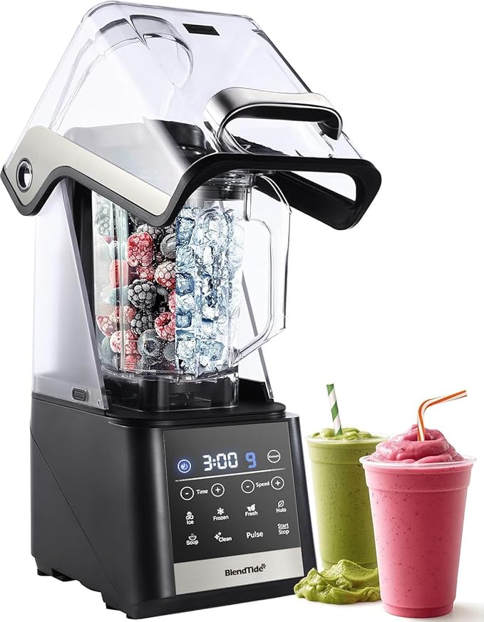 Professional Blender 64oz, 1500W Vacuum Blender for Less Foam, Commercial Quiet Shield, Kitchen Timer, Self-Cleaning, 9 Speeds, 6 Presets for Smoothies, Frozen Drinks, Nut & Seed Blends