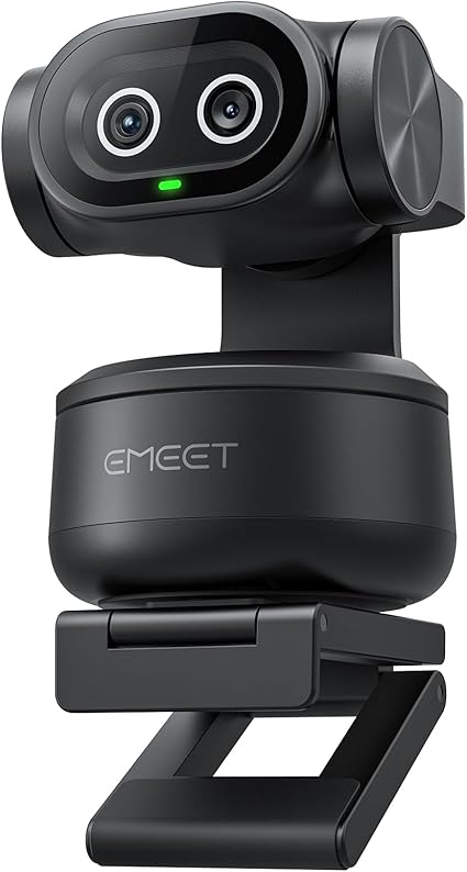 EMEET PIXY Dual-Camera AI-Powered PTZ Camera 4K, AI Tracking, PDAF&AI Autofocus 0.2s, 1/2.55” Sony Sensor, 3 Mics, Presets, Gesture Control, 4K Webcam for Streaming and OBS/Twitch/Switch 2 Compatible