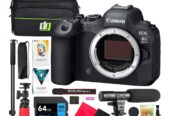 Canon EOS R6 Mark II Full Frame Mirrorless Interchangeable Lens Camera Body 5666C002 Bundle with Deco Gear Photography Bag + Microphone + Monopod + Software & Accessories Kit
