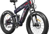 FREESKY Dual Battery 48V 41AH 160 Mile 40MPH Electric Bike for Adults, 4000W High-Torque Single Motor Long Range Fast Fat Tire Ebike, 26″ Full Suspension Mountain E Bike, UL 2849 Certified by TÜV