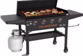Blackstone Original Outdoor Griddle, 4-Burner 36 Inch Flat Top Grill with Hard Cover, Black