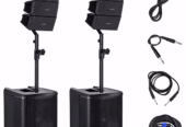 GWS-044 900W Active Line Array PA System, 12 Inch Subwoofer Professional DJ Audio System Built-in Smart DSP, 8×4 Array Speaker Set, Bluetooth TWS Ideal for Wedding, Church, Live Performance