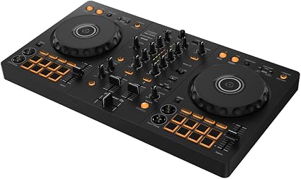 Pioneer DJ DDJ-FLX4 2-Channel DJ Controller, 16 Pads, Graphite Easy first mixes, 2-deck growth, Smart Fader, streaming-ready, mic input for livestreaming from one device